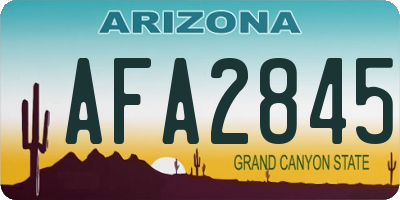 AZ license plate AFA2845