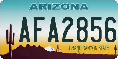 AZ license plate AFA2856