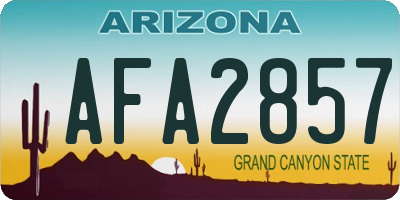 AZ license plate AFA2857