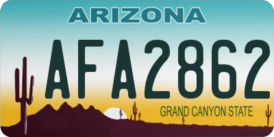 AZ license plate AFA2862