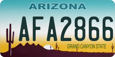 AZ license plate AFA2866