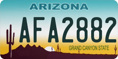 AZ license plate AFA2882