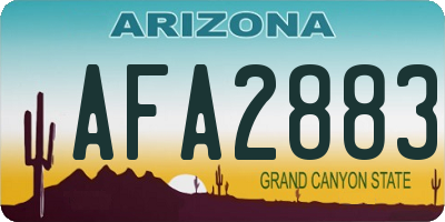 AZ license plate AFA2883