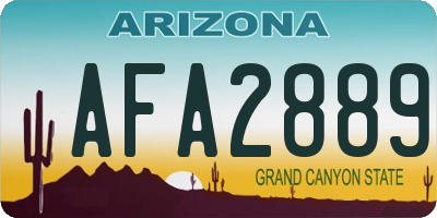 AZ license plate AFA2889