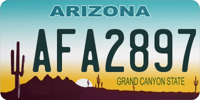 AZ license plate AFA2897