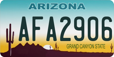 AZ license plate AFA2906