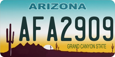 AZ license plate AFA2909