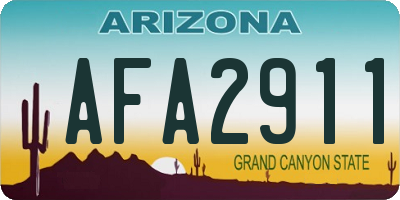 AZ license plate AFA2911