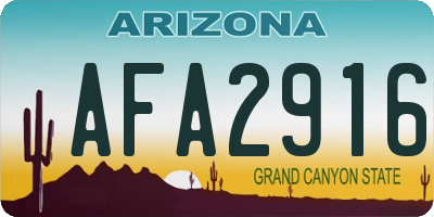AZ license plate AFA2916