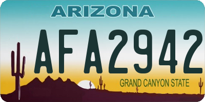 AZ license plate AFA2942