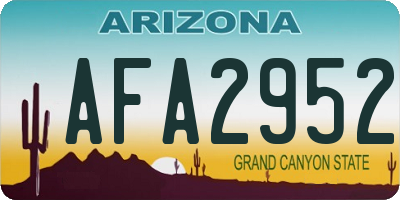 AZ license plate AFA2952