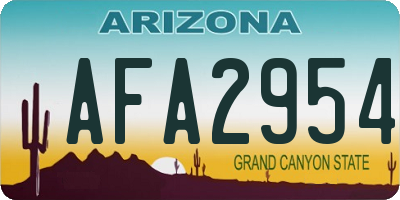 AZ license plate AFA2954