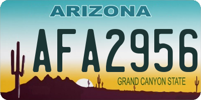 AZ license plate AFA2956