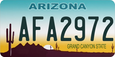 AZ license plate AFA2972