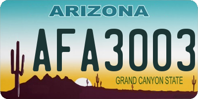 AZ license plate AFA3003