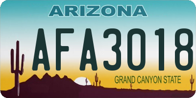 AZ license plate AFA3018
