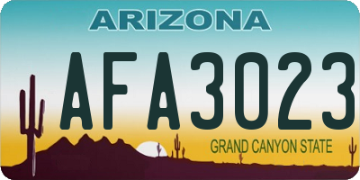 AZ license plate AFA3023