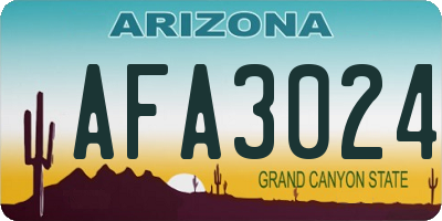 AZ license plate AFA3024