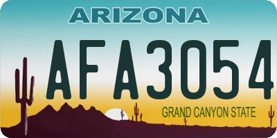 AZ license plate AFA3054