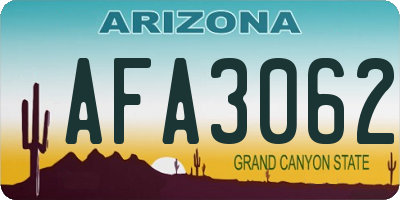 AZ license plate AFA3062