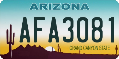 AZ license plate AFA3081