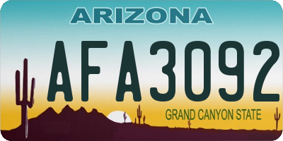 AZ license plate AFA3092