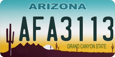 AZ license plate AFA3113
