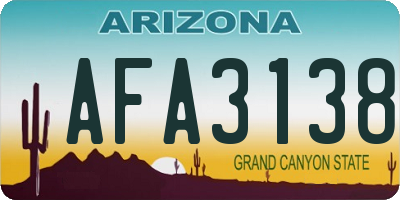 AZ license plate AFA3138