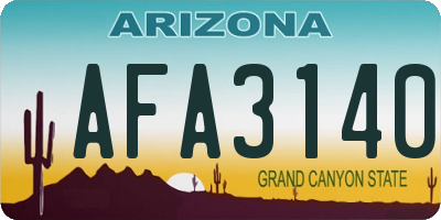 AZ license plate AFA3140