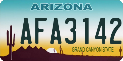 AZ license plate AFA3142