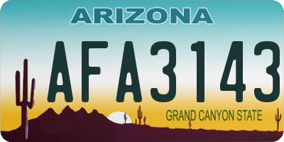 AZ license plate AFA3143