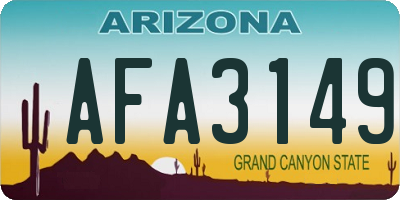 AZ license plate AFA3149