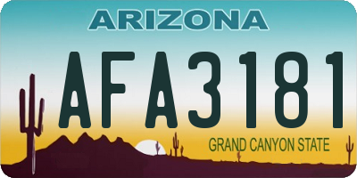 AZ license plate AFA3181