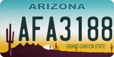 AZ license plate AFA3188