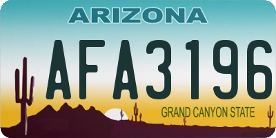 AZ license plate AFA3196