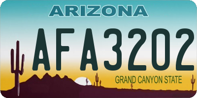 AZ license plate AFA3202