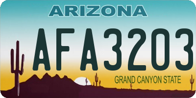 AZ license plate AFA3203