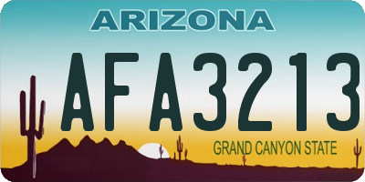 AZ license plate AFA3213