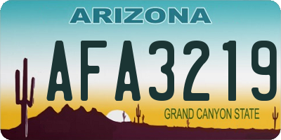AZ license plate AFA3219