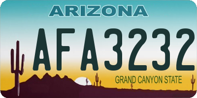 AZ license plate AFA3232