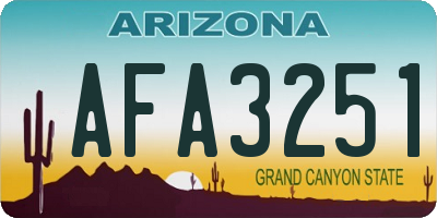 AZ license plate AFA3251