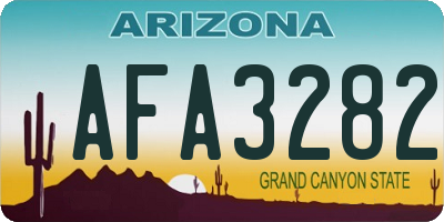 AZ license plate AFA3282