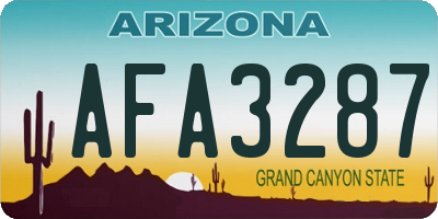 AZ license plate AFA3287