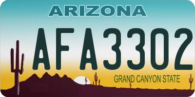 AZ license plate AFA3302