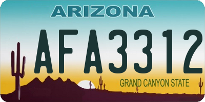 AZ license plate AFA3312