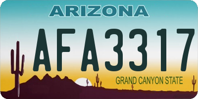 AZ license plate AFA3317