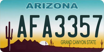AZ license plate AFA3357