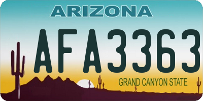 AZ license plate AFA3363