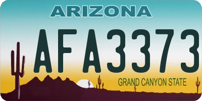 AZ license plate AFA3373