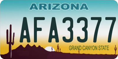 AZ license plate AFA3377